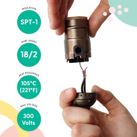 I Like That Lamp 8 Ft Brown Lamp Cord, Vinyl Covered Replacement Electrical Wire, DIY Repair for Table & Floor Lighting Fixtures, Polarized Molded Plug, UL Listed, 300 Volts, Safe in USA