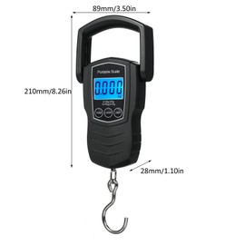 75Kg/165Lb Digital Luggage Scale for Travel Fishing Scale with 1.5M Measuring Tape Suitcase Scale Can Kg/Lb/Jin/Oz 4 Units Switched Luggage Weight Scale with Hook