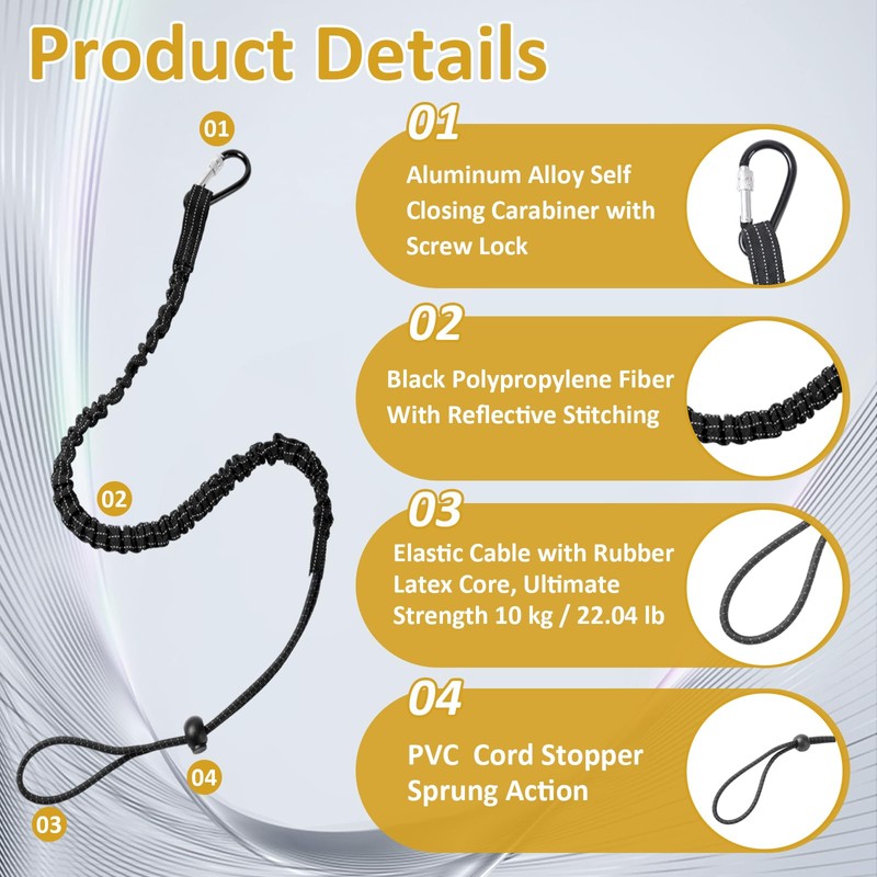 Tool Lanyard 20 Pack, Retractable Tool Tether with Aluminum Screw