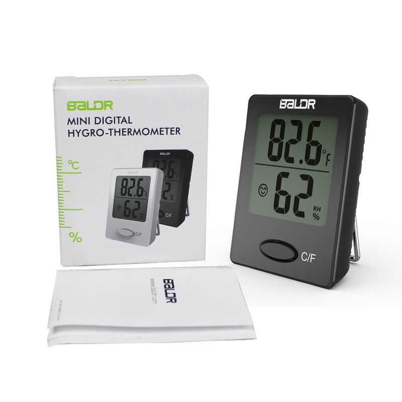 Baldr Mini Digital Thermometer with Temperature and Humidity Display Comfort