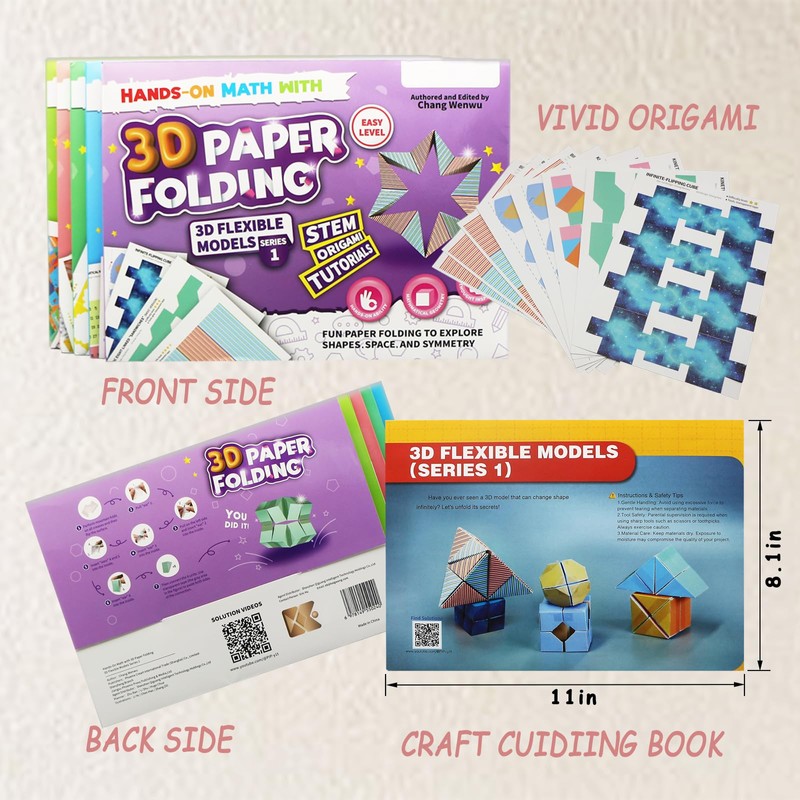 Foraineleyo 3D Paper Folding STEM Toys for Kids, Hands-On Math