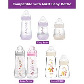 Sippy Straw Nipples for MAM Easy Start Bottle,Easy Active Bottle and Glass Baby Bottles,Soft Silicone Straw Cup Nipples,Variable Flow Conversion Nipple,6+ Months,4 Count