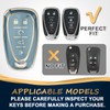 QBUC for Chevy Key Fob Cover with Keychain(Gold Trim Blue)
