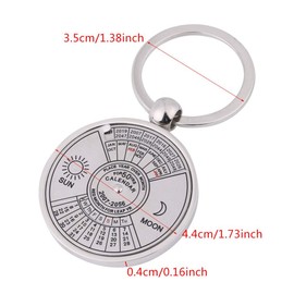 Antique 50 Years Perpetual Calendar Keychain Metal Key Ring Accessory 2007 To 2056