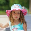 Playshoes Girl's UV Sun PRedection Sun Hat, Swim Cap Flamingo,