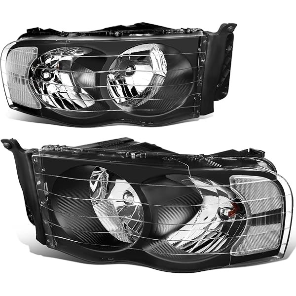DNA MOTORING HL-OH-DR02-BK-CL1 Black Housing Clear Corner Headlights Compatible with