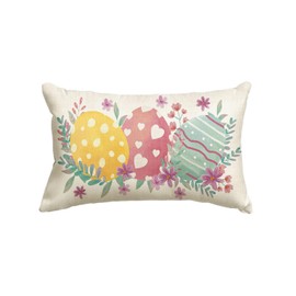 AVOIN colorlife AVOIN colorlife Colorful Easter Eggs Eucalyptus Throw Pillow Cover, 12 x 20 Inch Spring Easter Cushion Case Decoration for Sofa Couch