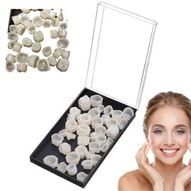 50pcs Dental Temporary Tooth Cap Crown Fake Teeth,Temporary Realistic Crown,Tooth Repair Kit,False Tooth Replacement,Ideal for Teeth Oral Care,Dental Revitalize Crowns,for Missing Teeth(Back Teeth)