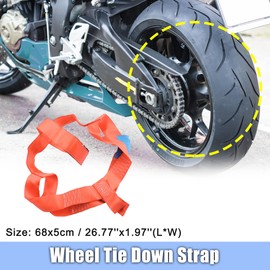 X AUTOHAUX 1 Pcs Rear Wheel Tie Down Strap Universal Motorcycle Transport Wheel Strap Nylon Orange