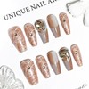 JODSONE Press On Nails Rhinestone Square Wearable Nails Streaming Glitter