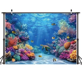 LYWYGG 7X5FT Under The Sea Backdrop Underwater World Backdrops CP-638