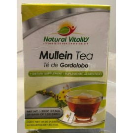 Natural Vitality New Mullein Filtered Tea Gordolobo Filtrado Te Hecho en Mexico 25 bags bolsas