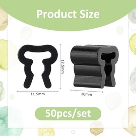 SUPERFINDINGS 50Pcs Plastic Peg Hook Stoppers Black Inventory Control Clips 12.5x11.5mm Pegboard Accessories by ClipStrip for Retail Shelves Jewelry Display Racks Supermarket Rack