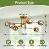 SZXYKEJI 6-Lights Glass Globe Chandelier Modern Flush Mount Ceiling Light