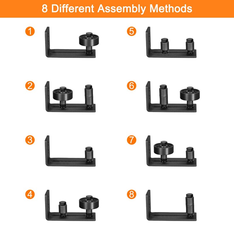 uxcell Barn Door Floor Guide, 1Pcs - Carbon Steel Sliding
