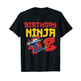 This Little Ninja Is 8 Birthday Ninja Japanese Spy Warrior T-Shirt