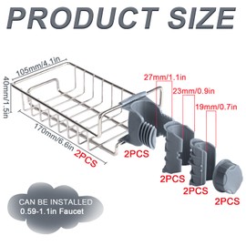 Rierousy 2 Stück Schwammhalter Spülbecken, Duschablage Ohne Bohren, Seifenhalter Dusche, Schwammhalter Wasserhahn, Spülbecken Organisator Gestell Für Küche Und Badezimmer