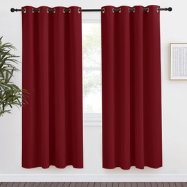 NICETOWN Christmas Burgundy Curtains for Living Room, 55x78 Inch,1 Piece, Burgundy Red, Home Decor Energy Smart Thermal Insulated Window Treatment Drape/Drapery for Patio Door