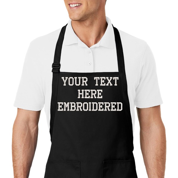 PLACE4PRINT Personalized Chef Apron Embroidered Design - Customized Aprons for
