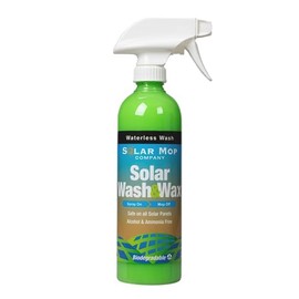 Solar Wash & Wax 16oz Wet or Waterless Solution for Solar Panels - Leaves a Wax Coating with Self Cleaning Properties for More Efficient Solar Panels