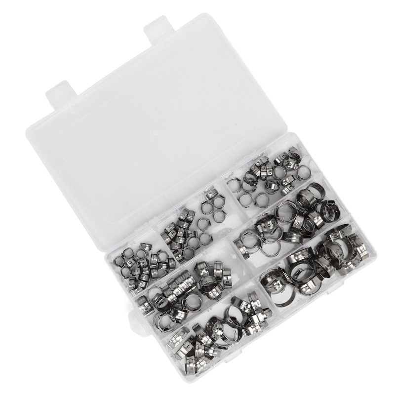 130Pcs Stainless Steel Hose Clamps 6 to 21mm Hose Clip