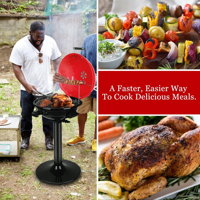 Electric Grill, Techwood Indoor/Outdoor Electric BBQ Grill, 1600W Portable Removable