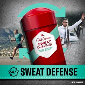 Old Spice Old Spice Sweat Defense Anti-Perspirant Deodorant for Men, Triple Protection, Sweat & Odor Protection, Soft Solid, Pure Sport Plus Scent, 2.6 oz (Pack of 2)