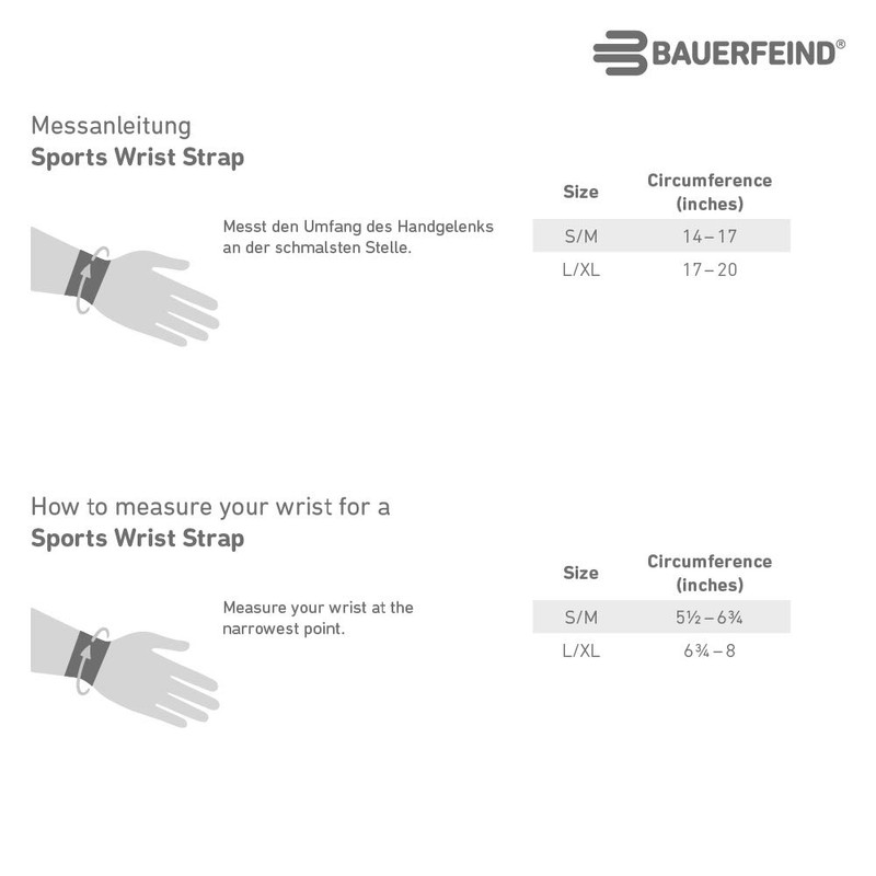 Bauerfeind(バウアーファインド）SPORTS WRIST STRAP 筋トレ・スポーツに 手首用サポーター 【スポーツシリーズ 左右兼用１枚 S/M ～L/XL リベラ、ブラック、ピンク全３カラー