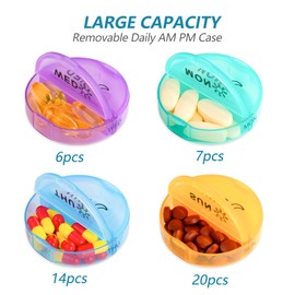 Yaklim Monthly Pill Organizer 2 Times A Day,XL One Month 28 Day Pill Box AM PM,Daily Pill Case Large 4 Week,Medication Organizer Dispenser for Pills,Fish Oils, Vitamin,Supplement（4 Colors ）
