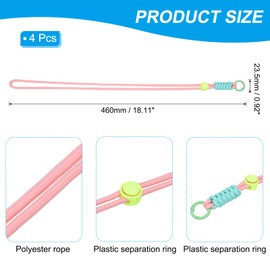 PATIKIL Braided Lanyard 4 Pcs Braided Keychain with Metal Clip, Pink & Light Blue & Green