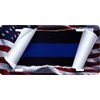 SMART BLONDE Thin Blue Line Scroll Metal License Plate