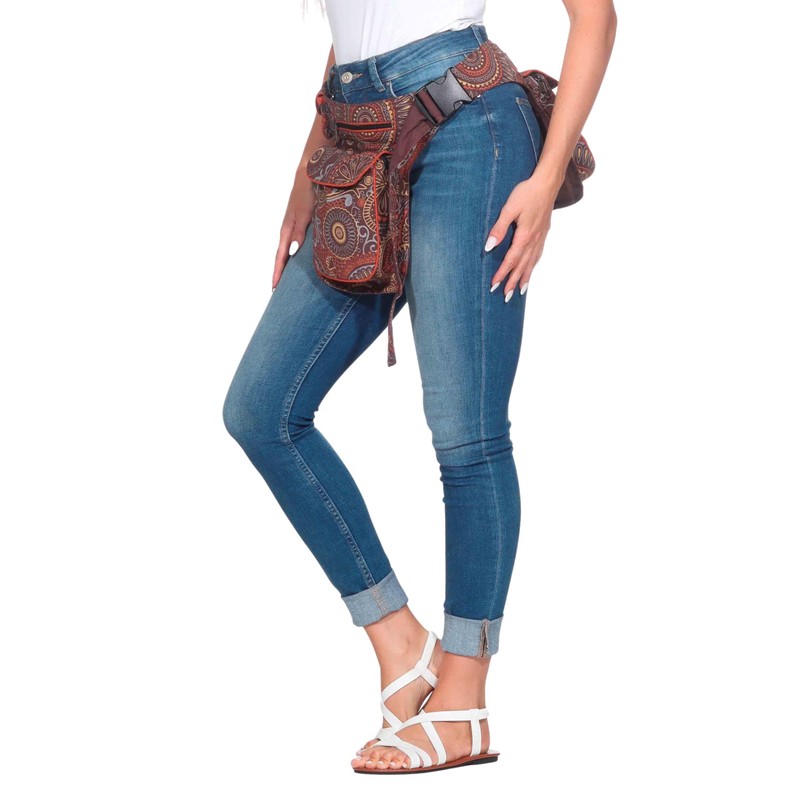 Kunst und Magie Mandala Pattern Double Waist Bag Festival Waist