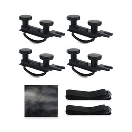 QWORK® Pack of 4 U-bolt roof box brackets, roof box mounting, U-screws clamps, 85 mm inner width, with 8 heavy duty lock nuts