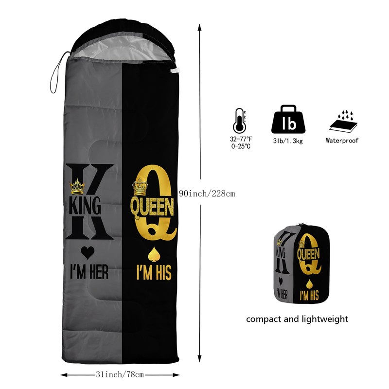 lneffble Crown Sleeping Bag for Kids Camping，Suitable for Children Boys