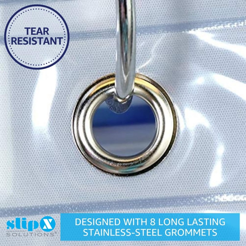 SlipX Solutions Protected Shower Stall Curtain Liner 54" x 78",