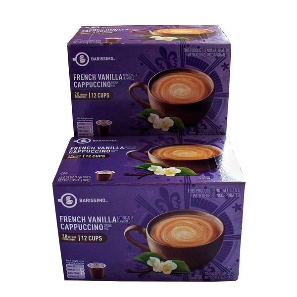 Barissimo French Vanilla Cappuccino Coffee Cocoa Pods 2 Pack K-Cup Compatible