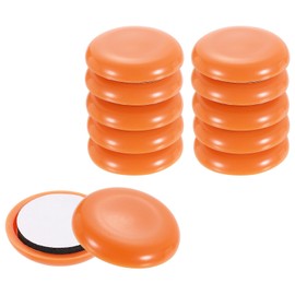 uxcell 12Pcs Furniture Sliders, 1-1/8 Inch Round Self-Adhesive Carpet Furniture Moving Pads Gliders Floor Protectors for Carpeted Tile Vinyl Hardwood Floors, Orange
