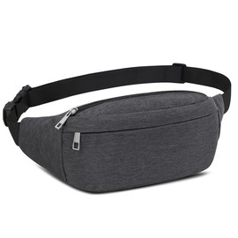 Belt Bag Bum Bag for Men and Women Hiking Fitness Bicycle Outdoor Sports Waist Bag Holiday Doggy Bag Money Pouch Pack, D1-dark grey