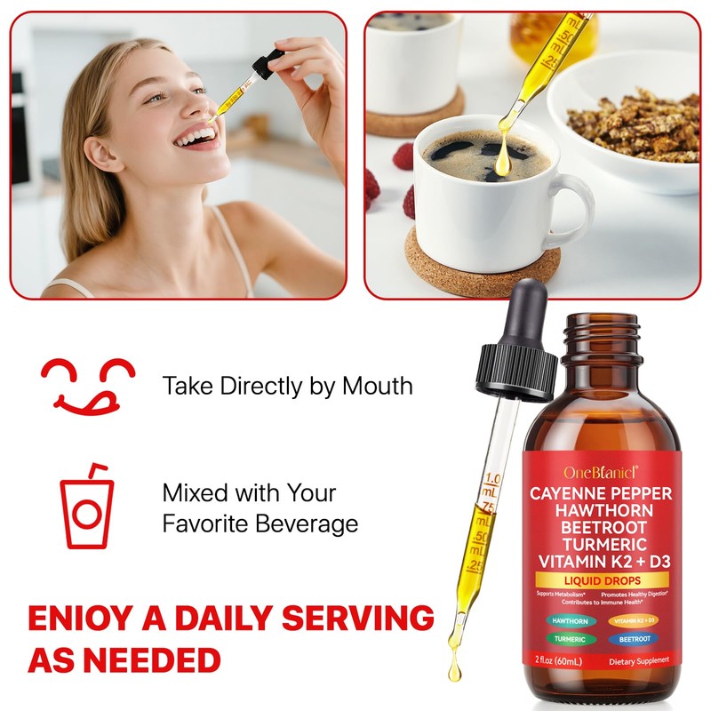 Vortexonix Cayenne Pepper Drops, Liquid Cayenne Pepper Organic, Cayenne Health
