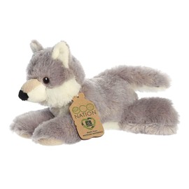 Aurora® Eco-Friendly Eco Nation™ Eco Softies™ Wolf Stuffed Animal - Environmental Consciousness - Recycled Materials - Gray 8 Inches