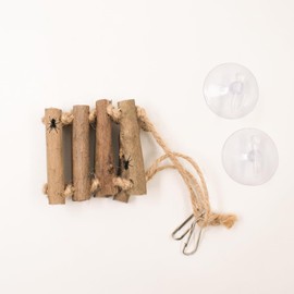 JINGHANGER Jumping Spider Rope Bridge with Suction Cup Hooks, Jumping Spiders Habitat Accessories, Spider Jump Platform, Decorative Accessory for Small Reptiles, 13.5 x 6 cm