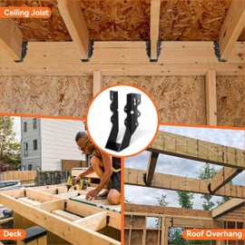 25 Pcs Black 2x6 Joist Hanger,LU26 18 Gauge Double Shear Face Mount Joist Hanger,Hurricane Ties for Rafters Tie Brackets Great for Floor Deck and Ceiling Joists