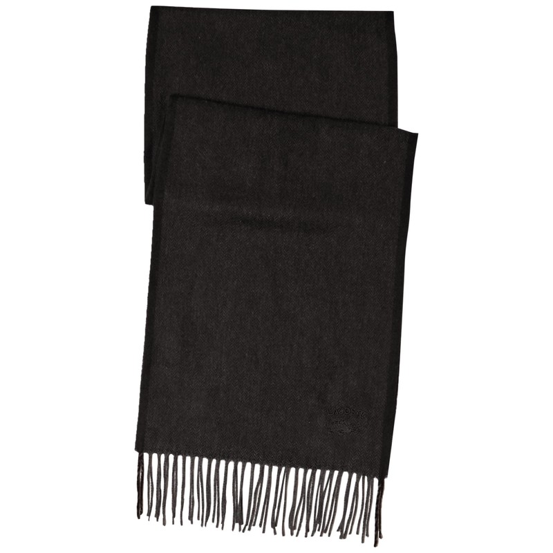 Lacoste RE2261J Men's Herringbone Scarf, Black