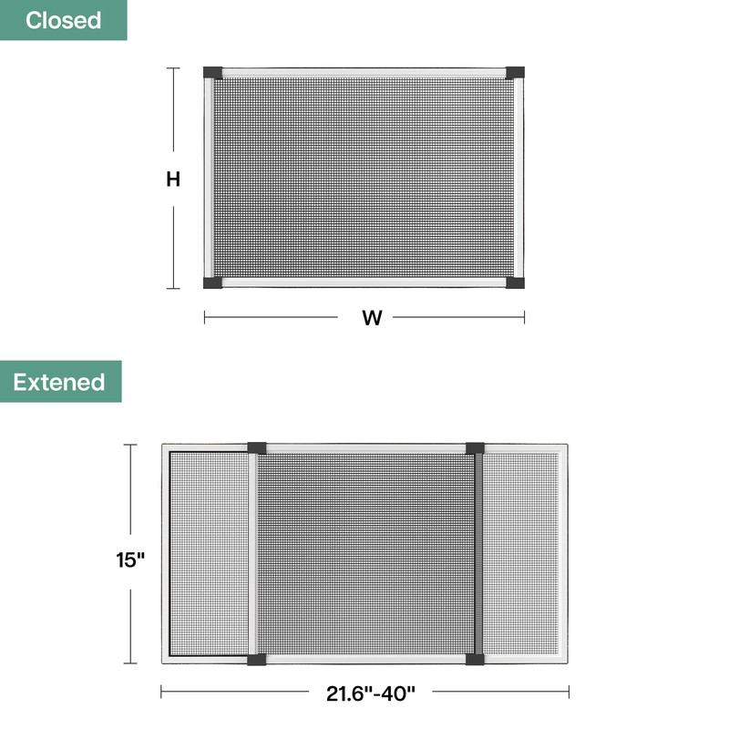 Paramondo Expandable Window Screen, Horizontal (15" H x 21.6" -