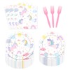 AEMUYA 96-Piece Unicorn Party Supplies Set - Magical Pastel Rainbow