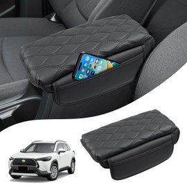 Autorder Center Console Cover for Toyota Corolla Cross 2022-2025 Accessories Armrest Cushion Cover Nappa Leather Middle Console Covers Sportage Console Cushion Pad Anti-Scratch