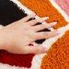 Boho Half Circle Bath Rug, Retro Sun Bathroom Rug Non
