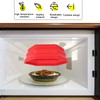Red Silicone Microwave Splatter Cover with Handle Collapsible Microwave Food