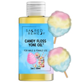 Candy Floss Yoni Oil Potent, Hydrating, Moisturising Lotion Oil. 100% Natural & Vegan. Reduces Friction, Chaffing & Dryness. Balances PH Level & Fresh Scent with Vitamin E (30ml)