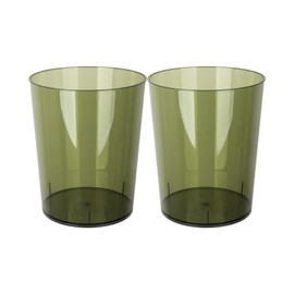 Anyoifax Small Trash Can Plastic Wastebasket 1.5 Gallon Round Garbage Container Bin with Handles for Bathroom, Bedroom, Kitchen, College Dorm, Office, Craft Room - Green, 2 Pack